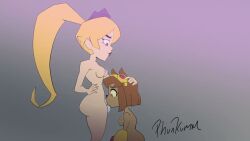 anthro anthro_female anthro_penetrated anthrofied ass blonde_hair face_fucking facefuck female futanari gameoverse glitch_productions irrumatio kit_(gameoverse) kit_bodega lecheryamoreva light_skin miss_information_(gameoverse) nude nude_female opennsfwsp oral oral_sex phunkumm side_view sound tagme video