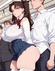 lewdwaifulaifu rin_tohsaka train ass molesting school_uniform ai_generated