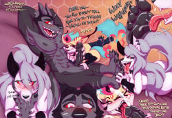 2026 4_arms 4_fingers 4_toes abs anthro anthro_on_anthro arthropod athletic athletic_anthro athletic_male ball_fondling balls bee black_nose blind_eye blue_hair bodily_fluids breasts butt canid canid_demon canine chest_tuft claws colored cum cumshot demon ejaculation english_text erection eye_scar facial_scar fangs feet female female_licking_male finger_claws fingers fondling foot_fetish foot_in_mouth foot_lick foot_play foot_suck fox fur genital_fluids genitals grey_body grey_fur grey_hair group group_sex hair handjob hands_behind_head heart_eyes heart_symbol hellaverse hellhound helluva_boss hi_res hindpaw humanoid_feet humanoid_hands hybrid hymenopteran insect intimate licking loona_(helluva_boss) male male/female mammal multi_arm multi_limb mythological_canine mythological_creature mythology nipples nude paws penile penis plantigrade queen_bee-lzebub_(helluva_boss) red_sclera saliva saliva_on_foot saliva_on_tongue scar sex sucking teeth text thebigmansini threesome toe_claws toe_in_mouth toe_suck toes tongue tongue_out trio tuft vortex_(helluva_boss) white_body white_eyes white_fur yellow_body yellow_fur