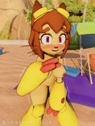 1girls 3d anthro blender brown_hair cat_girl female furry furry_female furry_only gameoverse glitch_productions kit_(gameoverse) nude tagme ass brown_body brown_skin cat_ears cat_humanoid cat_tail catgirl feline feline_humanoid female_focus goggles goggles_on_head humanoid partially_clothed standing thighs striker_matenix thick_thighs big_thighs ass_focus thick_ass thick_butt embarrassed beach beach_background