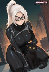 1girls ai_generated artoonizer ass big_ass big_breasts black_cat_(marvel) blonde_female blonde_hair blue_eyes breasts cat_girl catgirl domino_mask eye_mask felicia felicia_hardy female female_only gloves large_breasts legs_apart legs_spread light-skinned_female light_skin long_hair marvel marvel_comics mask masked_female narrow_waist outdoors patreon patreon_username ponytail posing sitting smile solo solo_female solo_focus spider-man_(series) thick_thighs tight_clothes tight_clothing white_hair wide_hips bodysuit kneeling cat stomach navel