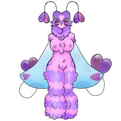 1girls armless artwork_(digital) big_wings blue_wings blushcrunch_studio butterfly cheek_spikes color colored dandy's_world dandys_world female female_only fluffy_neck_fur flutter_(dandy's_world) heart_antenna heart_antennae little_fawn_(artist) mouthless naked naked_female nude nude_female pink_eyes pink_fur pink_fur/purple_fur purple_fur roblox simple_background solo solo_female toon_(dandy's_world) video_games waist_markings