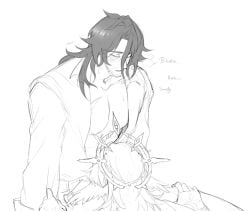 2boys blowjob gallagher_(honkai:_star_rail) gay honkai:_star_rail male male_only sucking_penis sunday_(honkai:_star_rail) yaoi