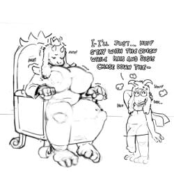 anthro big_breasts breasts cock deltarune huge_breasts nipples oogabutt penis ralsei sleeping tagme toriel unconscious