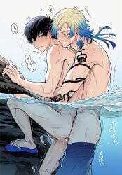 michael_kaiser isagi_yoichi blue_lock backshots pinned gay gay_sex sex male/male yaoi sex_in_water ai_generated
