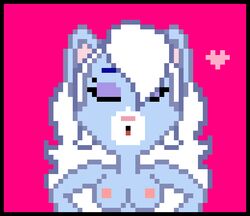 animated anthro breasts clothed clothing exposed_breasts feline female gif icon kissing mammal mary_blue pixel_art pleasure_bon_bon toddrogue69 topless