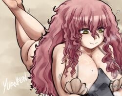 1boy 1boy1girl 1girl1boy 1girls ass big_breasts bikini bikini_top black_souls black_souls_2 bottomless breast_on_head breast_press breasts butt feet_out_of_frame female female/male grimm_(black_souls) legs_behind_head legs_crossed legs_together long_hair looking_at_another male/female mole mole_on_breast notsafefatework on_top pink_hair seashell seashell_bra smile tagme thick_eyebrows wavy_hair wolris yellow_eyes