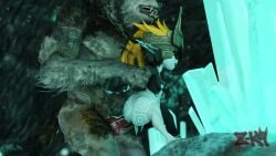 1boy 1girls 3d 3d_animation anal anal_sex animal_genitalia animated anthro anthro_penetrated canine canine_genitalia canine_penis cave female female_penetrated fur grabbing_hand imp_midna interspecies knot knotted_penis long_hair male male/female male_penetrating midna moaning monster mythology orange_hair shortstack size_difference sound tagme video voice_acted watermark werecanine werecreature werewolf z-k9