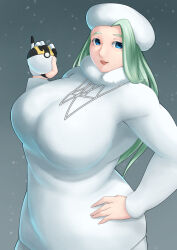 1girls blue_eyes breasts gym_leader large_breasts melony_(pokemon) not_porn plump plump_female poke_ball pokeball pokemon pokemon_ss pokemon_sword_and_shield snow solo tansan0722 ultra_ball