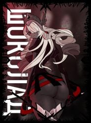 1girl ass ass_bigger_than_head ass_focus big_ass big_butt black_dress brown_dress brown_skin brown_skinned_female butt butt_bigger_than_head butt_focus clothed clothed_female clothing cookie_run cookie_run_witch's_castle crown crown_of_thorns dnisher female female_focus female_only female_solo first_choco_cookie gem_earrings girl_solo hair_drills long_dress long_glove long_gloves long_hair long_hair_female red_earrings red_eyes red_eyes_female serious serious_face serious_look sexy sexy_body sexy_female solo solo_female solo_focus solo_girl white_hair white_hair_female witch