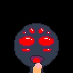 original_character spider pixel_art animated fellatio oral open_mouth female cum cum_in_mouth