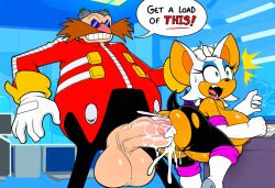 1boy 1girls ai_generated anthro ass armwear bat bald bald_male balls black_pants big_balls big_penis body_hair clothing cum cum_in_pussy dialogue doggy_style duo dr._eggman eggman ejaculation enormous_balls enormous_penis facial_hair female furry furry_female genitals gloves gigantic_balls gigantic_penis hand_on_head huge_balls huge_cock human human_male human_on_anthro hyper_balls hyper_penis interspecies indoors jacket large_balls large_penis light-skinned_male light_skin male male/female mature mature_female mature_male mammal massive_balls massive_penis open_mouth penis penis_in_pussy pants pussy red_jacket rouge_the_bat sega sex straight straight_sex sonic_(series) sonic_the_hedgehog_(series) testicles thick_penis wings white_gloves