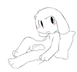 balls bed blush cave_story character_request lagomorph lying male male_only mammal mimiga oob penis pillow uncut video_games