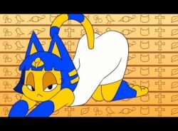 1girls animal_crossing animated ankha ankha_(animal_crossing) blue_hair cat_ears cat_girl cat_tail dancing female female_only furry furry_only music nintendo not_porn only phut_hon protagonart solo sound tagme video yellow_fur