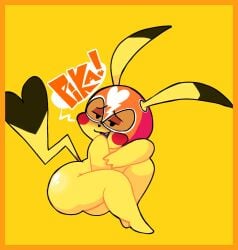 1girls ass breasts cosplay_pikachu covering female nude picknpull pikachu pikachu_libre pokemon pokemon_(species) tagme