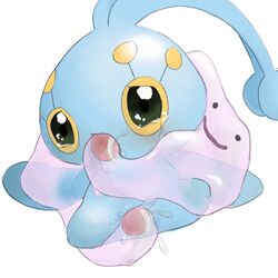 crying ditto duo female feral goo legendary_pokemon manaphy nintendo oral penetration pokemon pokemon_(species) pussy pussy_juice saliva simple_background solo_focus spread_pussy spreading tears vaginal_penetration video_games white_background ヨウジョモドキ