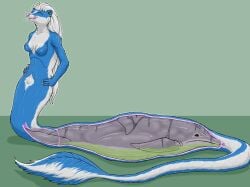 2024 ambiguous_gender ambiguous_prey anthro anthro_pred apode black_eyes blue_body blue_fur bodily_fluids breasts cetacean closed_eyes dolphin draconcopode duo female female_pred feral feral_prey fully_inside fur genitals hair hi_res hybrid imminent_death inside_stomach internal legless mammal marine mephitid naga nipples nude nude_anthro nude_female pussy serpentine skunk soft_vore stomach_acid strega striped_body striped_fur stripes tongue tongue_out toothed_whale uvuzi vore whiskers white_body white_fur white_hair