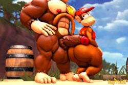 2024 3d_(artwork) 4_toes abs anthro anthro_on_anthro ass balls barrel big_balls big_butt big_penis blue_eyes brown_body brown_fur clothing diddy_kong digital_media_(artwork) donkey_kong_(character) donkey_kong_(series) dr.ivopingasnik duo erection faceless_anthro faceless_character faceless_male feet fur genitals glans haplorhine hat headgear headwear hi_res huge_balls huge_butt huge_cock humanoid_genitalia humanoid_penis intraspecies looking_back looking_up male male/male mammal monkey muscular muscular_anthro muscular_male necktie nintendo nipples outside penis penis_on_butt primate pupils red_clothing red_glans red_hat red_headwear red_necktie red_nipples red_shirt red_tank_top red_topwear sand shirt short_stack smile tan_body tan_fur tank_top thick_penis thick_thighs tiptoes toes topwear vein veiny_penis yellow_clothing yellow_necktie yellow_shirt yellow_tank_top yellow_topwear