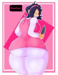 ass back_view big_ass big_thighs black_hair breasts fnf friday_night_funkin knife nene_(newgrounds) newgrounds storm5046934712