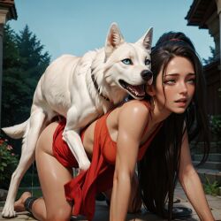 ai_generated cum_in_pussy cum_inside cumdrip doggy_style dominant_feral enjoying female_on_feral female_penetrated happy_sex interspecies interspecies_sex long_hair looking_pleasured mounting perfect_body photorealistic sex sinkrozz submissive_female vaginal_penetration vaginal_sex zoophilia