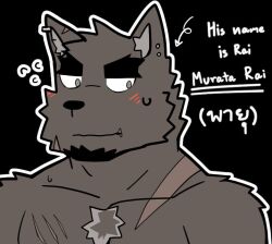 anthro blush brown_fur eyebrows fur kemono male male_only mammal monogg murata_rai muscular muscular_male solo solo_focus solo_male wolf