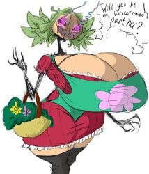 1female 1girls 2d 2d_(artwork) 2d_artwork basket big_breasts big_breasts breasts breasts clothed clothed_female clothes clothing female female female_focus female_only hair humanoid open_mouth plant plant_girl plant_humanoid pumpkin pumpkin_head sharp_claws short_hair solo solo_female solo_focus talking talking_to_viewer text text_bubble thick thick_thighs thigh_highs thighhighs thighs thunder_thighs thunderthighs yobaba