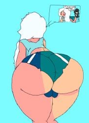 ass_focus balls_in_shorts big_ass_(futa) dx24_73 futanari jully_(dx24_73) long_hair mari_(dx24_73) meme meme_reference photo portuguese_text shorts white_hair