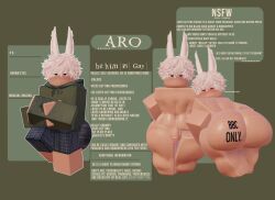 (roblacked) aro bent_over blonde_hair bunny_ears character_name character_sheet freckles_on_ass gay hybrid male male_only naked oc queen_of_spades roblox shortstack smug_face tattoo_on_butt voluptuous worship