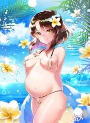 apple_caramel bikini nanai_highcastle pregnant swimsuit sword_girls