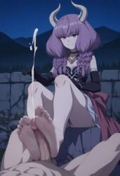 ai_generated aura_(sousou_no_frieren) cumshot demon female footjob sousou_no_frieren uncensored