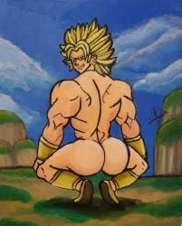 1boy 1male 1man ass ass big_ass big_butt blue_sky boots boots_only broly broly_(dragon_ball_z)_1993 broly_culo bubble_ass bubble_butt clouds different_artstyle dirt dragon_ball dragon_ball_z goticwhiteangel grass huge_ass huge_butt looking_at_viewer male male_only meme mountains muscles muscular muscular_male naked naked_male no_visible_genitalia nude nude_male outside presenting presenting_hindquarters semi_naked semi_nude shoes shoes_on shoes_only signature signed sky smile smiling smiling_at_viewer solo solo_male squatting white_clouds