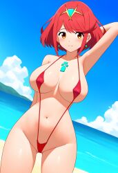 ai_generated alternate_costume breasts female female_only nai_diffusion nintendo pyra ryu_ai sling_bikini solo stable_diffusion swimsuit xenoblade_(series) xenoblade_chronicles_2