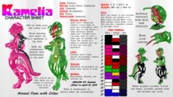 alien antennae anthro breasts chameleon collar goo kamelia kira_kamelia lizard model_sheet reptile scalie slime standing tentacle