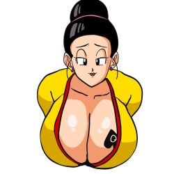 1girls asian asian_female big_breasts black_eyes black_eyes_female black_hair black_hair_female blacked blondeandthicc blondeandthicc_(artist) boob_tattoo breast_tattoo breasts breasts_bigger_than_head chichi cleavage clothed clothed_female clothing dragon_ball dragon_ball_super dragon_ball_z earrings eyelashes female female_focus female_only hair_bun huge_breasts large_breasts milf mother purple_earrings queen_of_spade_symbol queen_of_spade_tattoo queen_of_spades queen_of_spades_symbol queen_of_spades_tattoo tagme white_background white_skin wife window