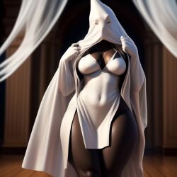 ai_generated costume dark-skinned_female ku_klux_klan solo_female