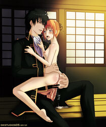 1boy 1girls age_difference artist_name bun_cover censored clothed_male_nude_female crack_pairing dk_studios dkstudios05 erection female gintama hijikata_toshiro kagura_(gintama) larger_male nude nude_female older_male penis police police_officer police_uniform sex shinsengumi_(gintama) shouji size_difference small_breasts smaller_female straight uniform veiny_penis younger_female