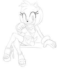 amy_rose anthro boo_(sonic) breasts clothes female female_only furry hedgehog high_heels mammal mind_control nipples possessed possessed_amy_rose possession sega sitting smile solo sonic_(series) tail video_games