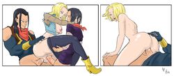 2boys anal anal_sex android_17 android_18 ass black_hair blonde_hair blue_eyes breasts brother_and_sister brown_eyes clothes cum cum_in_ass cum_in_pussy cum_on_penis cumdrip desktop_size double_penetration dragon_ball dragon_ball_gt dragon_ball_z female hair hobb incest multiple_boys penetration penis super_android_17 vaginal_penetration