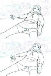 1hypno :o bed bedroom blush breasts closed_eyes clothes comic drool drool_on_face expressionless female female_only femsub hoodie hypnotic_music indoors lying_down mind_control mobile_size open_mouth radio teeth