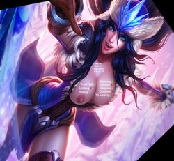 breasts breasts_out edit league_of_legends prostitute sivir snowdown_series snowstorm_sivir winter_wonderland_series