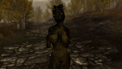 argonian breasts female lizard looking_at_viewer phyrr reptile scales scalie skyrim solo the_elder_scrolls video_games