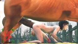 3d 3d_(artwork) all_fours anal animated ass brown_hair ellie_(the_last_of_us) ellie_williams farm feet fence feral_on_futa futanari horse horsecock huge_balls huge_cock looking_back looking_pleasured male_on_futa nipples no_sound outside rough_sex sex sfmslayer small_breasts source_filmmaker sweaty tagme tattoos testicles the_last_of_us the_last_of_us_2 video zoophilia