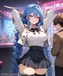 absurd_res ai_generated anime blue_hair braid braided_hair braided_ponytail braided_twintails female hi_res highres mushoku_tensei ozziru patreon roxy_migurdia self_upload twintails uncensored