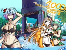 13girls 2boys 6+girls ahoge alfonse_(fire_emblem) alternate_costume alternate_hairstyle angry armpits arms_under_breasts ass back bag bangs bar_(place) bare_arms bare_back bare_legs bare_midriff bare_thighs big_ass bikini black_bikini black_hair black_one-piece_swimsuit black_swimsuit blonde_hair blue_bikini blue_eyes blue_hair blue_one-piece_swimsuit blue_swimsuit braid breasts cleavage closed_eyes colored_inner_hair crossed_arms crossed_legs diving_mask fairy fairy_wings female fire_emblem fire_emblem_awakening fire_emblem_heroes fjorm_(fire_emblem) fjorm_(summer)_(fire_emblem) flower food freyja_(fire_emblem) freyja_(summer)_(fire_emblem) gradient_background green_bikini green_hair green_swimsuit grey_hair gullveig_(fire_emblem) gunnthra_(fire_emblem) hair_flower heidr_(fire_emblem) heterochromia holding_hands horns hrid_(fire_emblem) hrid_(summer)_(fire_emblem) ice_cream large_breasts legs light_blue_hair long_hair looking_at_viewer looking_back ludook male mask medium_breasts midriff mirabilis_(fire_emblem) money multicolored_hair multiple_boys multiple_girls nerthuz_(fire_emblem) nerthuz_(summer)_(fire_emblem) nintendo official_alternate_costume official_alternate_hairstyle olivia_(fire_emblem) olivia_(summer)_(fire_emblem) one-piece_swimsuit open_mouth orange_hair outdoors pale-skinned_female pale_skin palm_tree partially_submerged pelvic_curtain pink_eyes pink_hair plumeria_(fire_emblem) plumeria_(summer)_(fire_emblem) pointy_ears ponytail pool purple_hair red_eyes see-through seidr_(fire_emblem) seidr_(summer)_(fire_emblem) sharena_(fire_emblem) shirt short_hair short_sleeves sidelocks single_horn sitting smile snorkel swim_trunks swimsuit thighs tree triandra_(fire_emblem) twintails veronica_(fire_emblem) veronica_(princess_rising)_(fire_emblem) very_long_hair watermelon white_bikini white_hair white_swimsuit wings yellow_bikini yellow_eyes yellow_hair yellow_swimsuit ylgr_(fire_emblem)