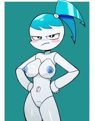 angry annoyed blue_nipples blue_pussy breasts female_robot gynoid hi_res highres jenny_wakeman mangamaster modification my_life_as_a_teenage_robot nickelodeon nude nude_female paramount_pictures pigtails pussy robot robot_girl robot_humanoid segmented_body xj-9