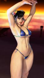 1girls 3d_(artwork) asian bikini breasts chun-li mod navel sf_screenshot street_fighter street_fighter_6 underboob