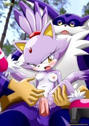 1boy 1girls anthro balls bbmbbf big_the_cat blaze_the_cat blush breasts cum cum_in_pussy cum_inside female male male/female mobian_(species) mobius_unleashed nipples nude open_mouth palcomix penis pussy sega sex size_difference small_breasts sonic_(series) sonic_the_hedgehog_(series) tongue uncensored vaginal vaginal_penetration vaginal_sex