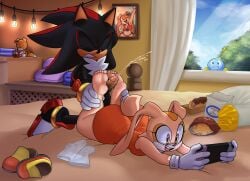 absurd_res aged_up anthro bed bedroom bedroom_background bodily_fluids chao_(sonic) cheese_the_chao chili_dog chips_(food) cream_the_rabbit cum cum_on_feet distracted duo eulipotyphlan feet female food foot_fetish foot_play footjob furniture gaming genital_fluids genitals hedgehog hi_res hot_dog lagomorph leporid male male/female mammal nintendo nintendo_switch orgasm palegarbo penis photo playing_video_game rabbit scut_tail sega sex shadow_the_hedgehog shoes_removed short_tail socks_removed sonic_(series) sonic_the_hedgehog_(series) tail tails_doll voyeur