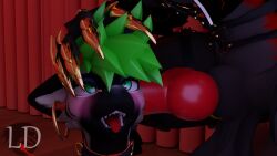 3d anthro balls bedroom big_balls big_penis blender_(artwork) blender_cycles claws cock_teasing collar digital_media_(artwork) duo ear_penetration ears_down forced futanari gag gagged genitals green_eyes green_hair grey_body hand_on_head harness hi_res hoop hybrid hyena hyenid_(species) intersex intersex/intersex looking_at_genitalia looking_at_penis lustfuldemon mammal mind_break mindfuck penetration penis penis_in_mouth piercing pivoted_ears pressed_against_penis pressing_against rape roxanne_(lustfuldemon) scared screaming sex skull_flossing teasing