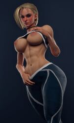 1girls 3d abs big_breasts blonde_hair breasts busty cammy_white choker curvaceous curvy curvy_body curvy_female curvy_figure den549 female female_abs fit_female huge_breasts large_breasts muscular_female nipples scar scar_on_face street_fighter street_fighter_6 toned_female voluptuous